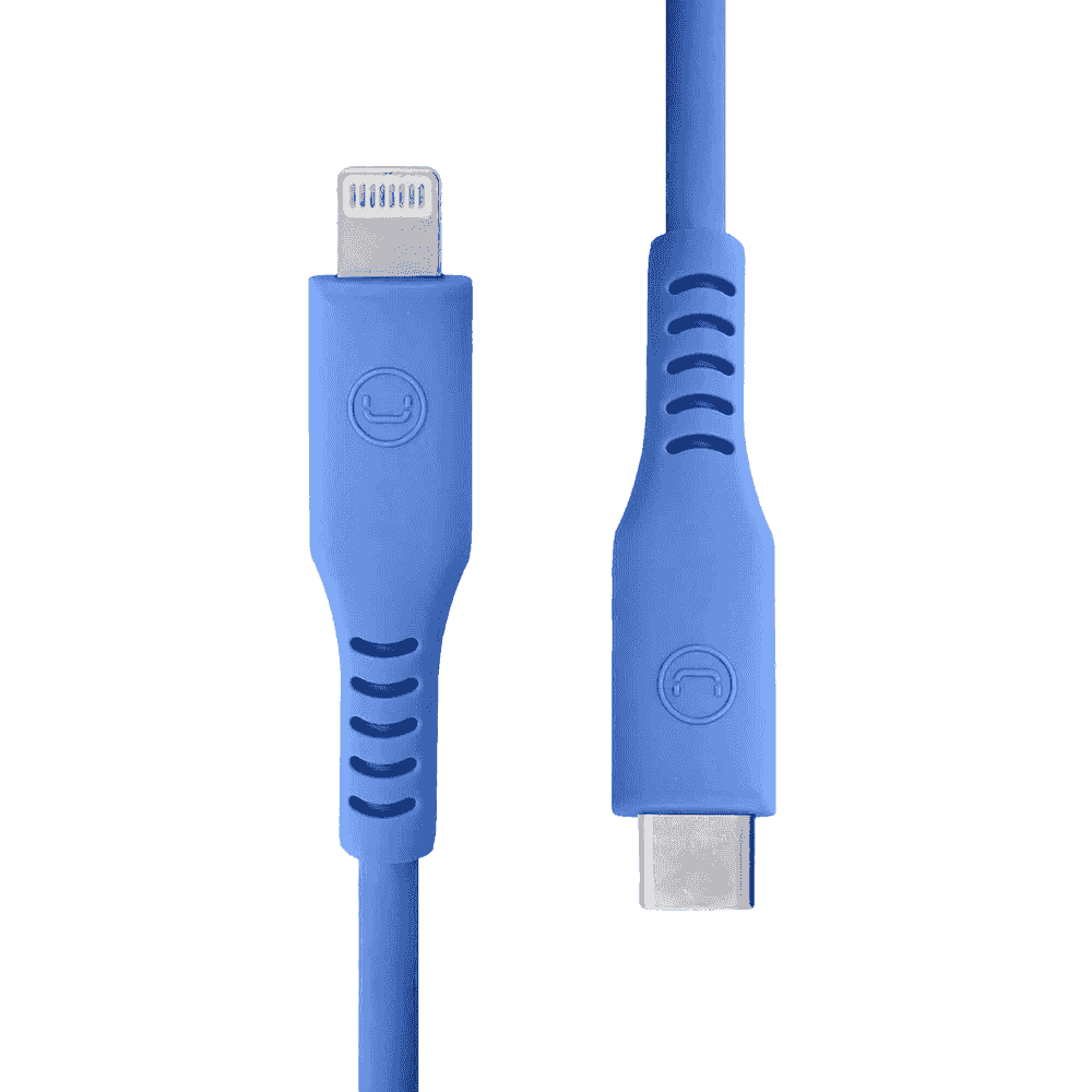 Cable Unno tekno CB4074BL USB tipo C a lightning 1.5 metros / 5ft PD20W celeste
