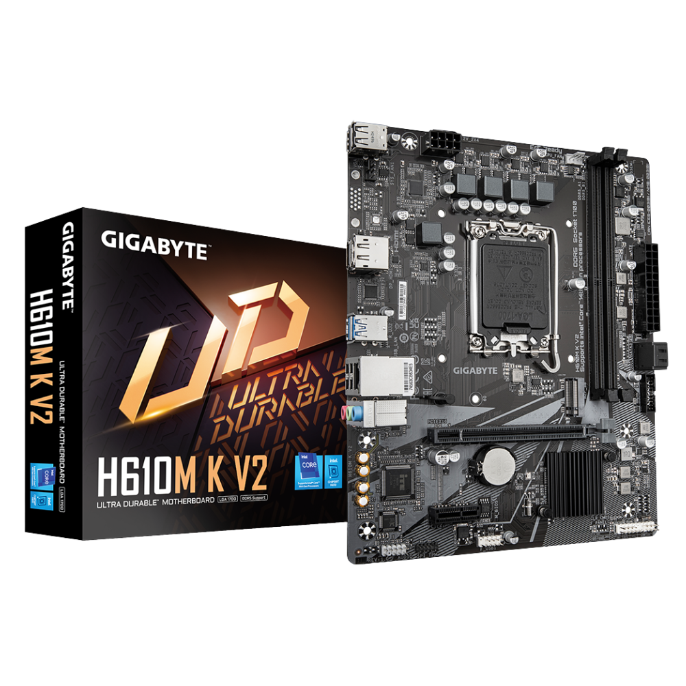 Mainboard Gigabyte H610M K V2 LGA1700 ddr5 2 slots HDMI 10/100/1000 mATX