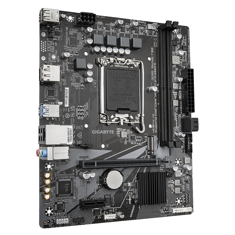 Mainboard Gigabyte H610M K V2 LGA1700 ddr5 2 slots HDMI 10/100/1000 mATX - Imagen 2