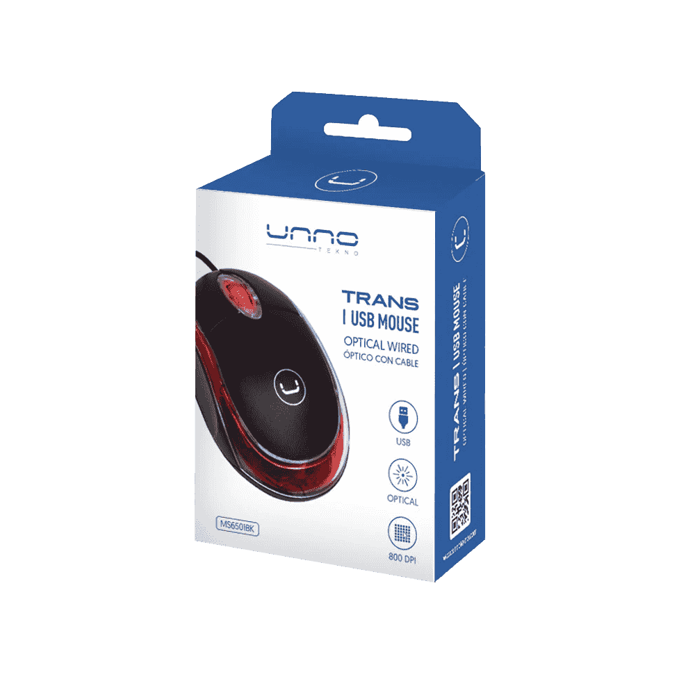 Mouse Unno Tekno MS6501BK Trans USB 2.0 - Imagen 3