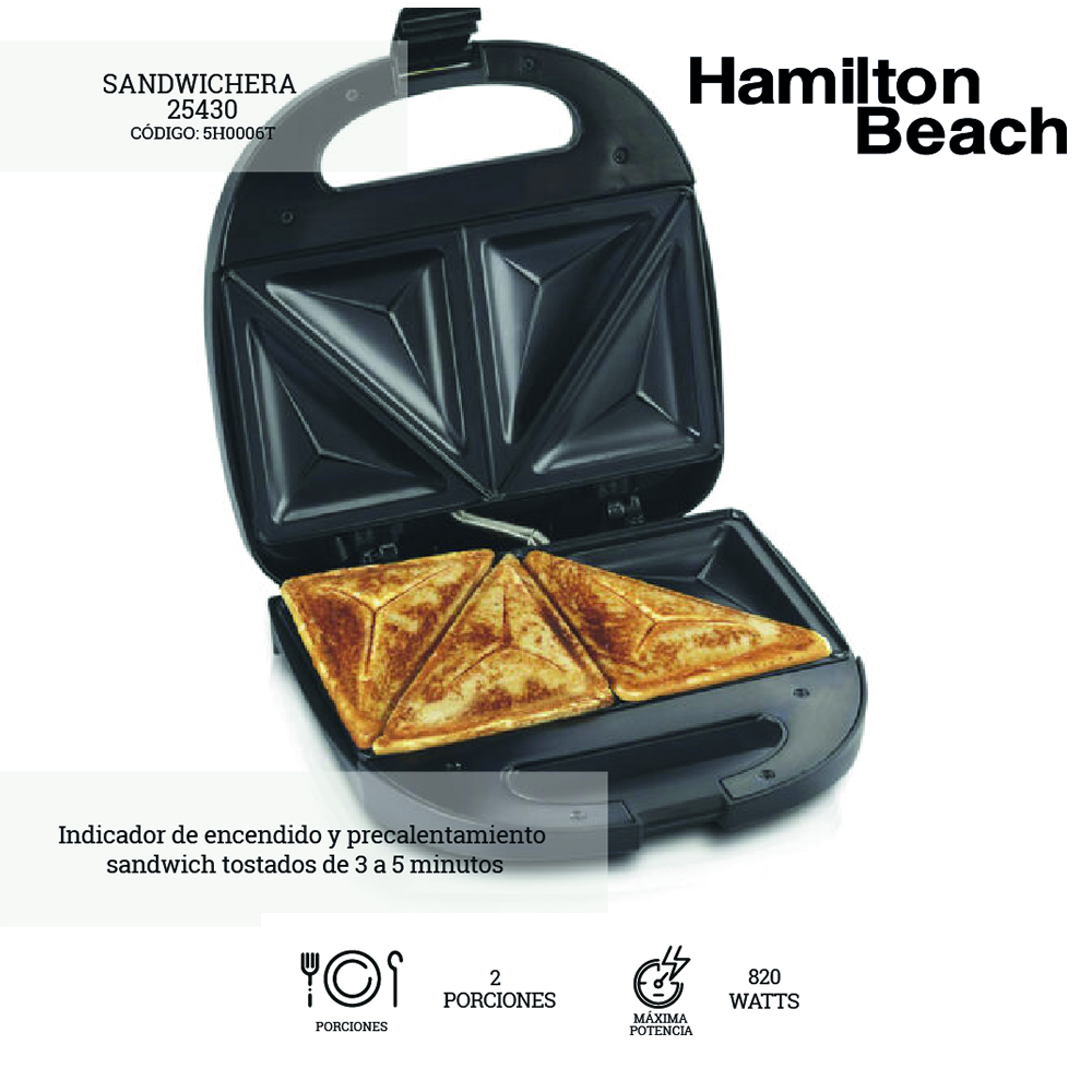 Sanduchera Hamilton Beach 2 unidades - Imagen 3